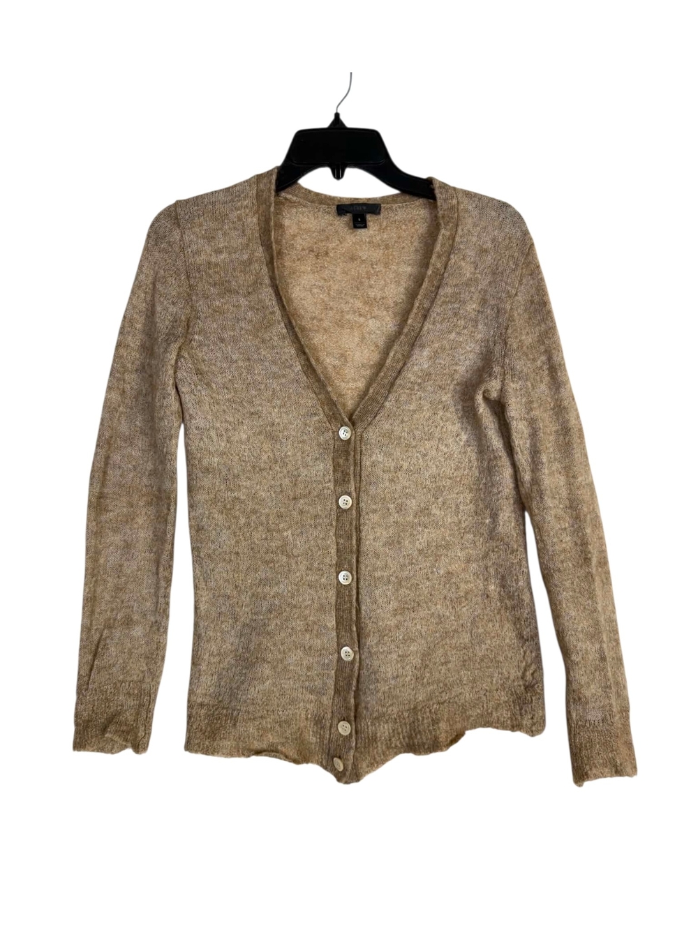 J. Crew Wool and alpaca blend Beige/Tan V-Neck Button Cardigan Sweater